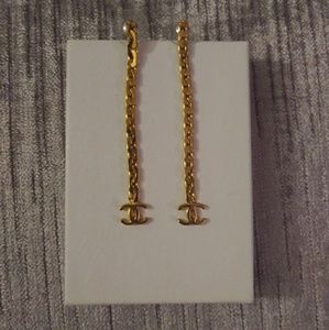 Authentic Vintage Chanel Gold Drop Earrings